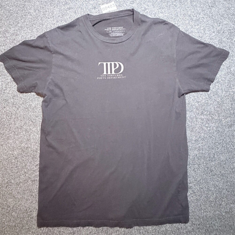 Taylor Swift Tortured Poets Dept Down Bad UFO Graphic T-Shirt Black Size L